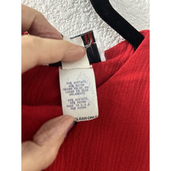 Vintage Scarlett Union Tag Ribbed Long Sleeve Red Dress Size 1 Bodycon USA Made - Picture 8 of 16